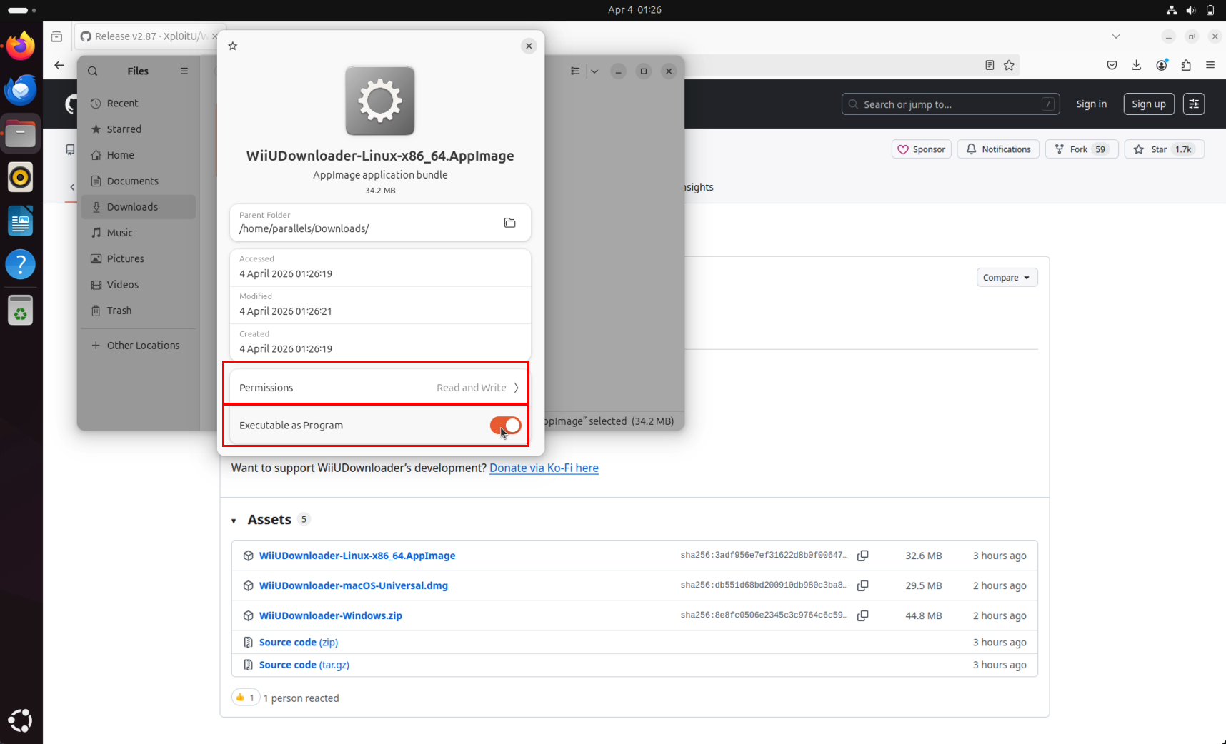 GitHub releases page